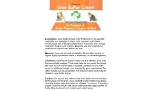 Lime Sulfur Pet Skin Cream (100gm) -- Details