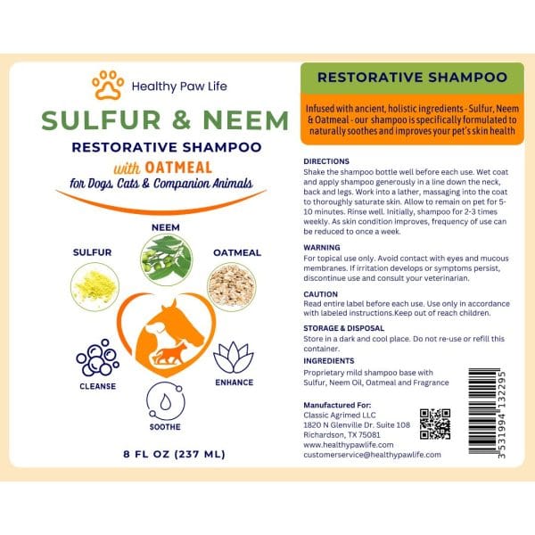 Sulfur & Neem Restorative Shampoo with Oatmeal 5 Sulfur & Neem Restorative Shampoo with Oatmeal