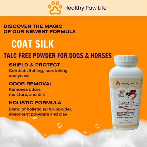 COAT SILK - Canine and Equine Dry Powder for Odors and Itchiness 5 COAT SILK - Canine and Equine Dry Powder for Odors and Itchiness